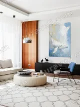 White Whale with Gold Accents Canvas Wall Art for Living Room Home Decor – вид 5