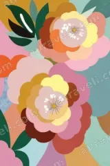 Bold Colorful Floral Canvas Wall Art for Living Room framed modern home decor