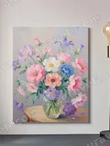 Pastel Floral Bouquet Canvas Wall Art for Living Room Home Decor – view 2