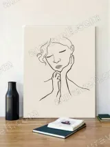 Minimalist Woman Line Art Canvas Wall Art for Bedroom & Living Room Decor