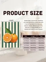 Sliced & Whole Orange Canvas Wall Art with Green Stripes for Home Decor – вид 7