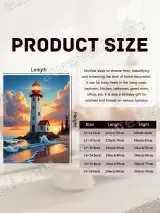 Lighthouse Sunset Beach Ocean Canvas Wall Art for Living Room Home Decor – вид 7