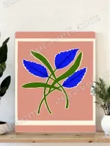 Botanical Blue Leaf Canvas Wall Art for Living Room Bedroom Home Decor