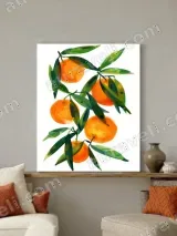 Watercolor Oranges Canvas Wall Art for Living Room Home Decor – view 3