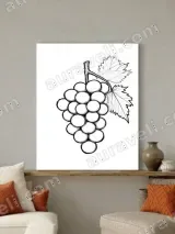 Grapes Sketch Canvas Wall Art for Kitchen Living Room Home Decor – view 4