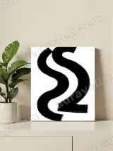 Abstract Black Curve Canvas Wall Art for Living Room Home Decor – вид 2