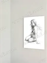 Seated Girl Sketch Canvas Wall Art for Living Room Bedroom Home Decor – вид 2