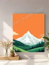 Snowy Mountain Landscape Canvas Wall Art for Living Room Home Decor – вид 4