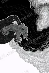 Abstract Twisted Root Wave Canvas Wall Art for Living and framed modern home decor