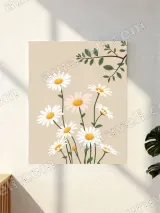 Daisy Floral Canvas Wall Art for Bedroom & Living Room Decor – view 3