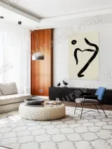 Abstract Black Curved Lines Canvas Wall Art for Living Room Home Decor – view 5