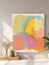 Abstract Colorful Curves Canvas Wall Art for Living Room Bedroom Home Decor – view 4