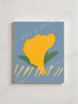 Abstract Yellow Floral Canvas Wall Art for Living Room Decor – view 2
