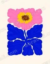 Bold Floral Canvas Wall Art for Living Room Home framed modern decor