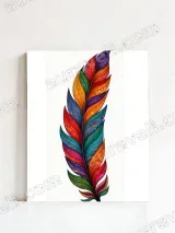 Colorful Feather Canvas Wall Art for Living Room Bedroom Home Decor