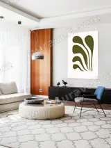 Green Abstract Botanical Canvas Wall Art for Living Room Home Decor – view 5