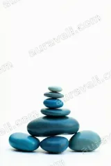 Stacked Blue Pebbles Canvas Wall Art for Living Room Bedroom Home Decor wall art print