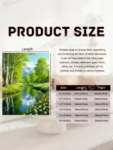 Scenic River with Birch Trees & Flowers Canvas Wall Art for Home Decor – view 7
