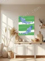 Blue Koi Fish Canvas Wall Art for Living Room Bedroom Home Decor – вид 3