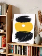 Abstract Black Yellow Brush Canvas Wall Art for Living Room Decor – view 4