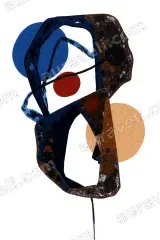 Abstract Colorful Geometric Circles Canvas Wall Art for Home framed modern decor