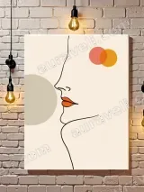 Minimalist Abstract Face Line Art Wall Art for Living Room Home Decor