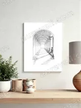 Architectural Arcade Sketch Canvas Wall Art for Living Room Decor – вид 4