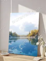 Serene Lake Forest Landscape Canvas Wall Art for Living Room Home Decor – view 4