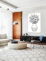 Floral Bouquet in Vase Line Art Canvas Wall Art for Home Decor – view 4