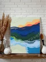 Abstract Colorful Wave Canvas Wall Art for Living Room Home Decor