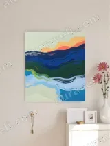 Abstract Colorful Wave Canvas Wall Art for Living Room Home Decor – view 3