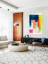 Abstract Color Block Canvas Wall Art for Living Room Bedroom Home Decor – view 5