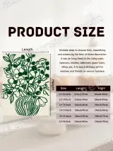 Green Line Art Floral Vase Canvas Wall Art for Living Room Decor – view 6
