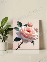 Peach Rose Floral Canvas Wall Art for Bedroom & Living Room Home Decor – view 2