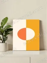 Abstract Color - Blocked Oval Canvas Wall Art for Living Room Decor – view 2