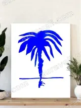 Blue Palm Tree Canvas Wall Art for Living Room Bedroom Home Decor