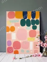 Abstract Colorful Geometric Canvas Wall Art for Living Room Home Decor