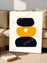 Abstract Geometric Black & Orange Canvas Wall Art for Living Room Home Decor – view 5
