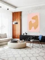 Abstract Wooden Shape Canvas Wall Art for Living Room Home Decor – view 5