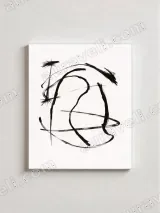 Abstract Black Brushstroke Canvas Wall Art for Living Room Home Decor – view 2