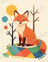 Playful Cartoon Fox Canvas Wall Art for Living Room Home Decor wall art print