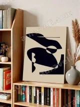 Abstract Geometric Black Beige Canvas Wall Art for Living Room Home Decor – view 3