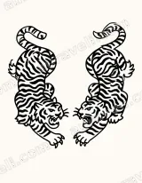 Two Tigers Canvas Wall Art for Living Room Home Decor wall art print