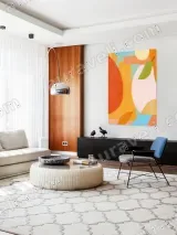 Abstract Pear & Geometric Canvas Wall Art for Living Room Decor – вид 5