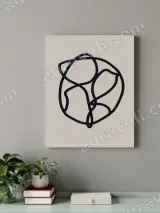 Abstract Continuous Line Canvas Wall Art for Living Room Home Decor
