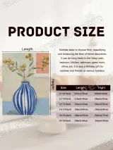 Blue & White Striped Vase Floral Canvas Wall Art for Home Decor – view 7