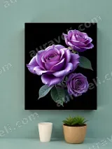 Purple Roses Canvas Wall Art for Bedroom & Living Room Home Decor – view 2