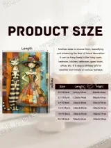 Whimsical Girl & Striped Cat Canvas Wall Art for Living Room Home Decor – вид 7
