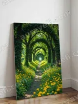 Scenic Tree Tunnel & Yellow Flower Path Canvas Wall Art for Home Decor – вид 3