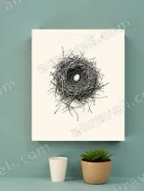 Bird Nest with Egg Line Art Canvas Wall Art for Home Decor – вид 4